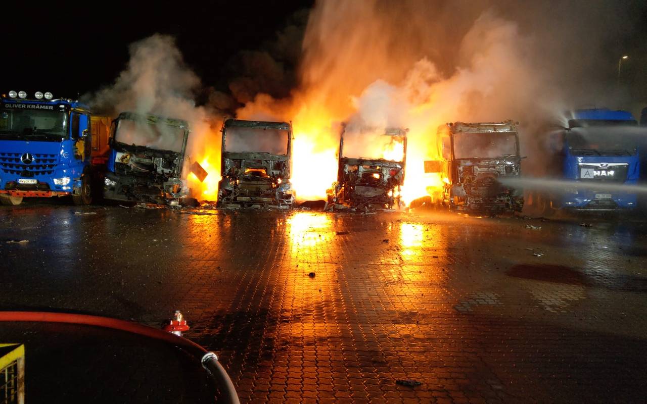 Brennende LKW