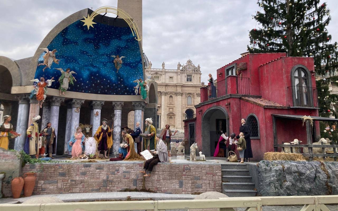 Krippe auf dem Petersplatz in Rom