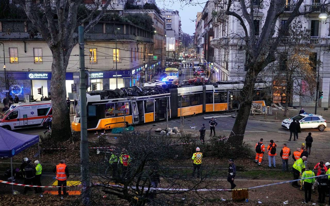 Straßenbahn in Mailand entgleist