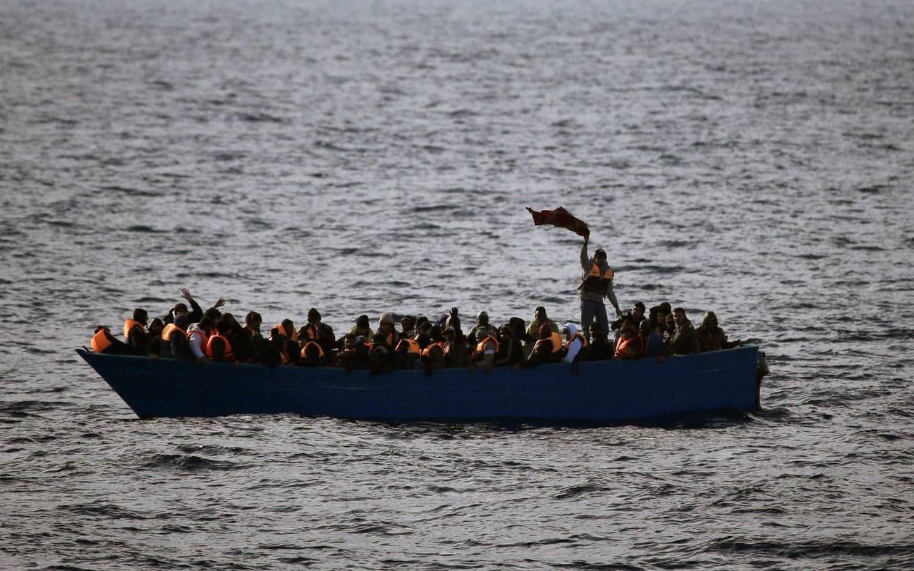 Flüchtlinge in einem Boot