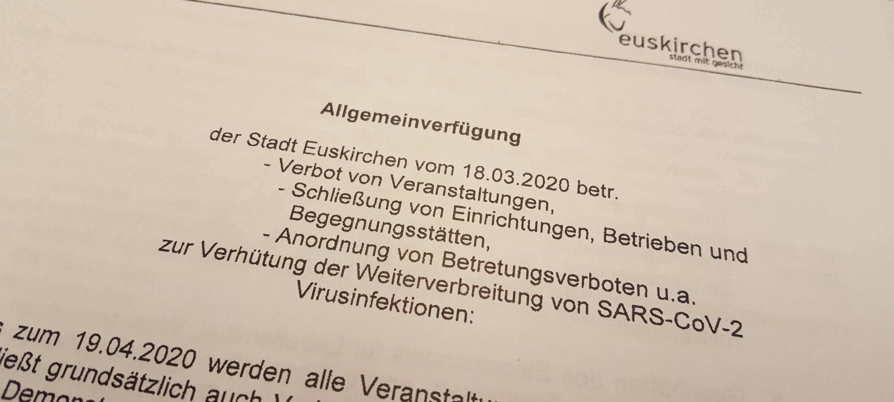 Allgemeinverfügung tritt im Kreis Euskirchen in Kraft