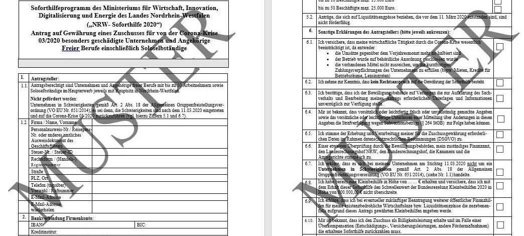 Ab Freitag können Unternehmen Soforthilfen beantragen