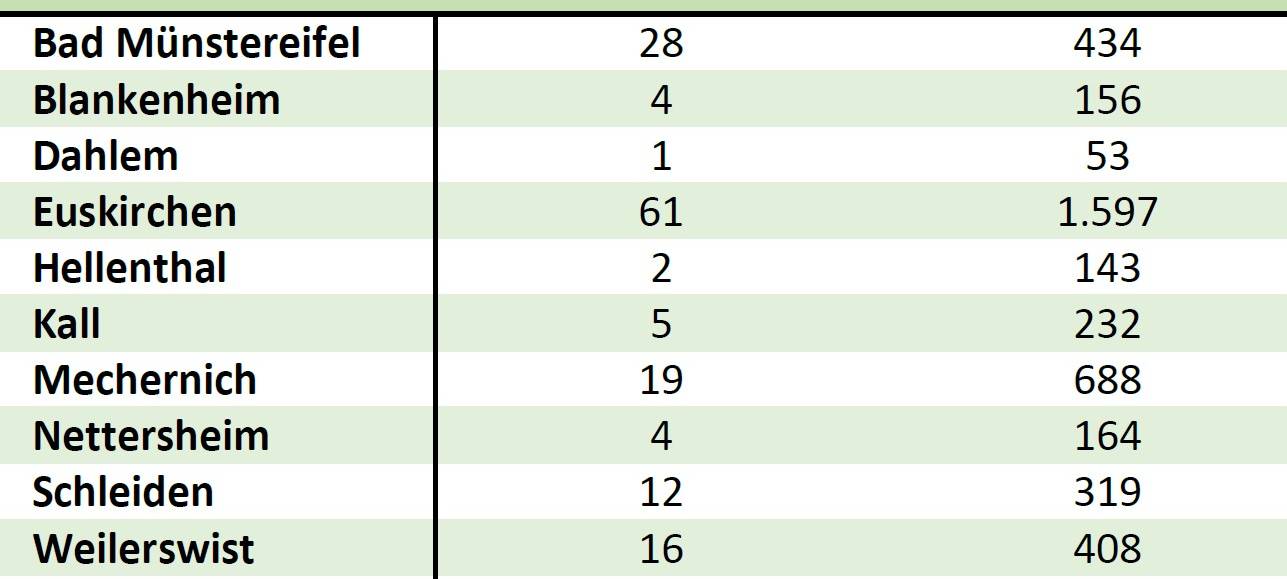 Inzidenz im Kreis Euskirchen am Dienstag bei 49,1