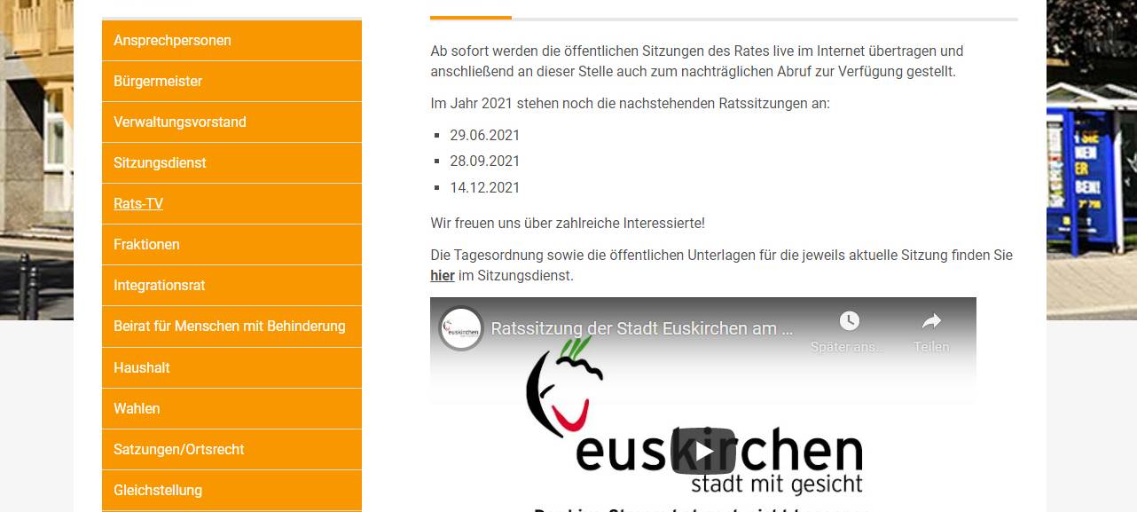 Euskirchen überträgt Ratsitzungen ins Internet