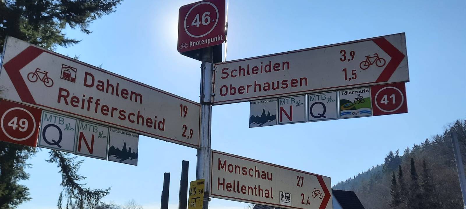 Knotenpunktsystem für Radfahrer im Kreis