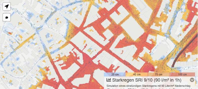 Starkregenkarte zeigt Gefährdung des eigenen Hauses