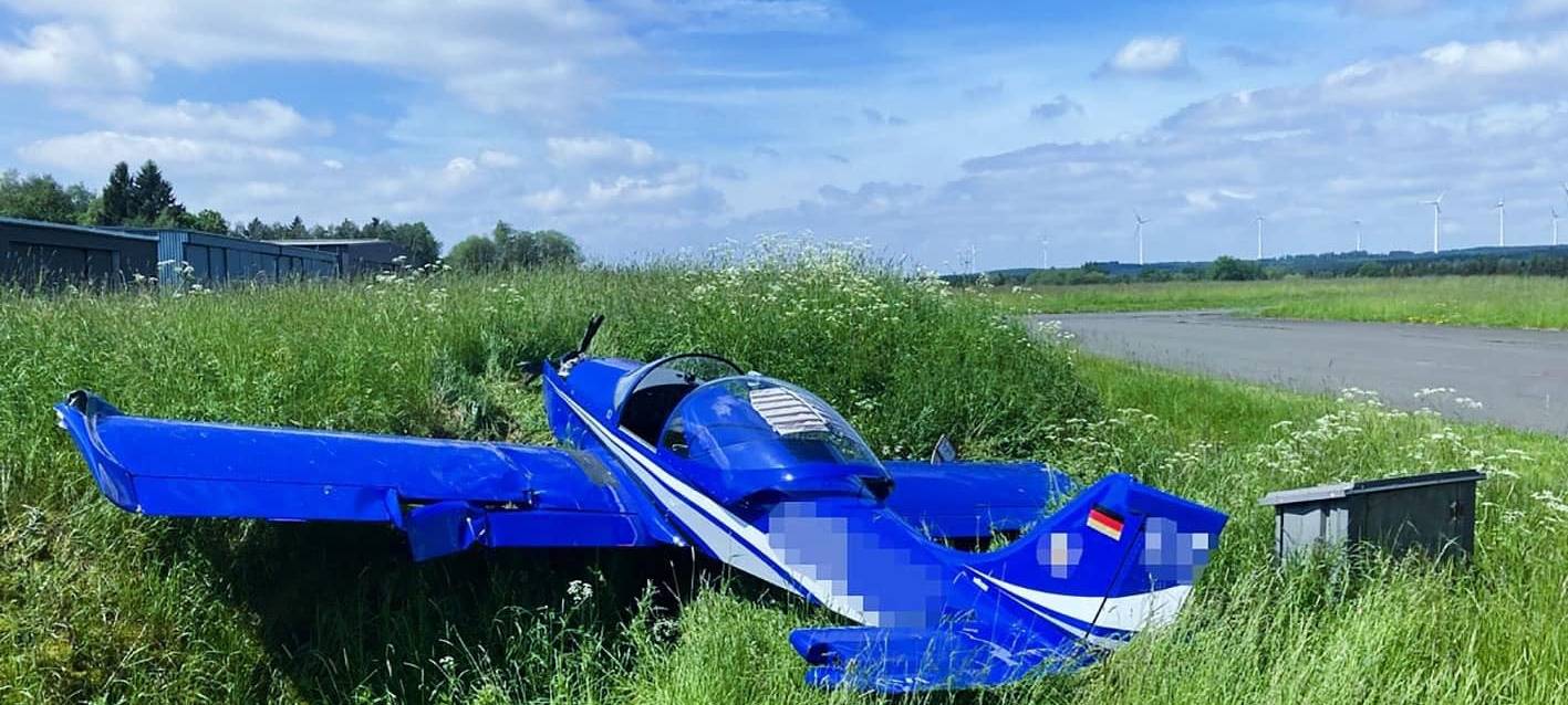 Unfall mit Sportflugzeug auf der Dahlemer Binz