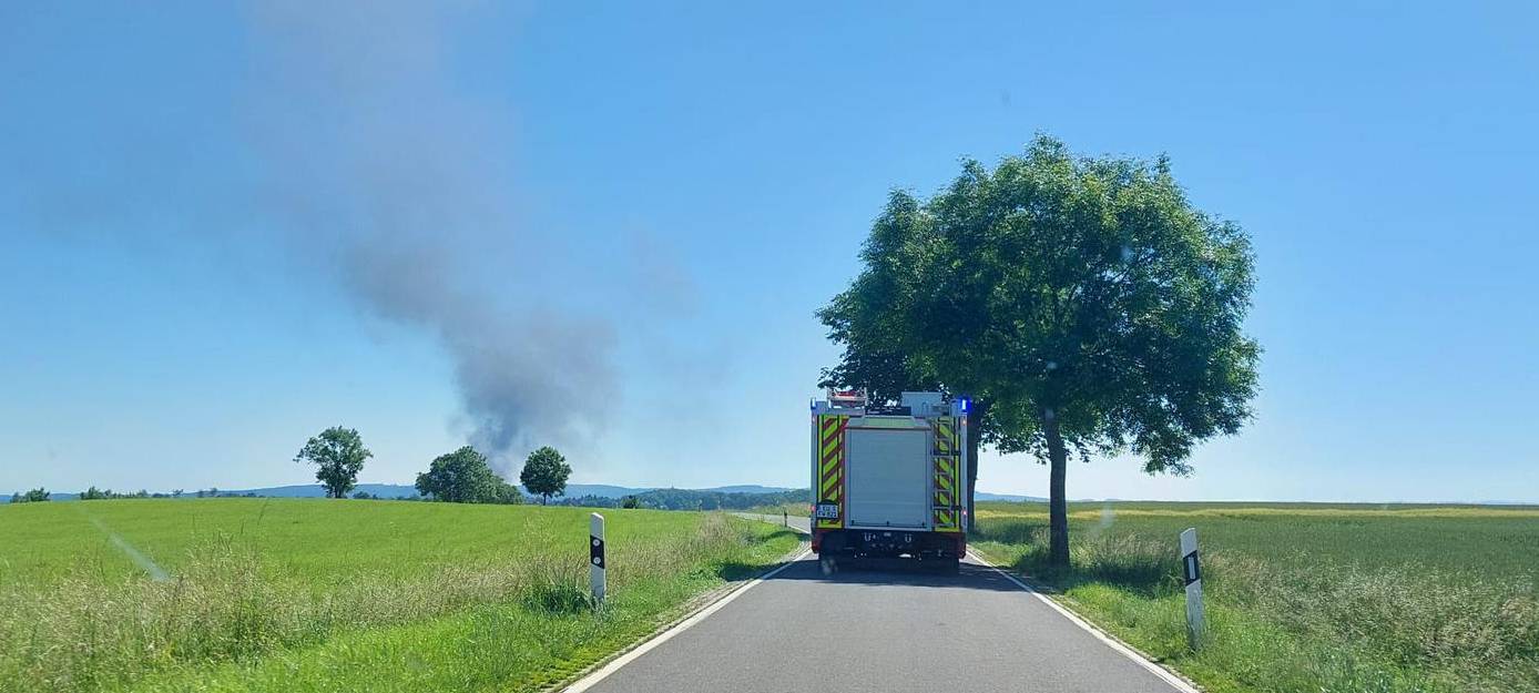 Brand und Rauchsäule in Bouderath