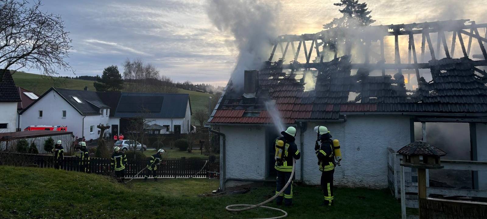Scheune in Blankenheim in Vollbrand