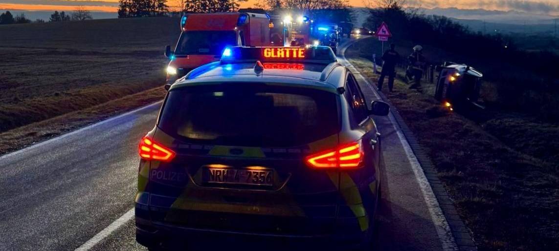 Neun Glätteunfälle am Morgen