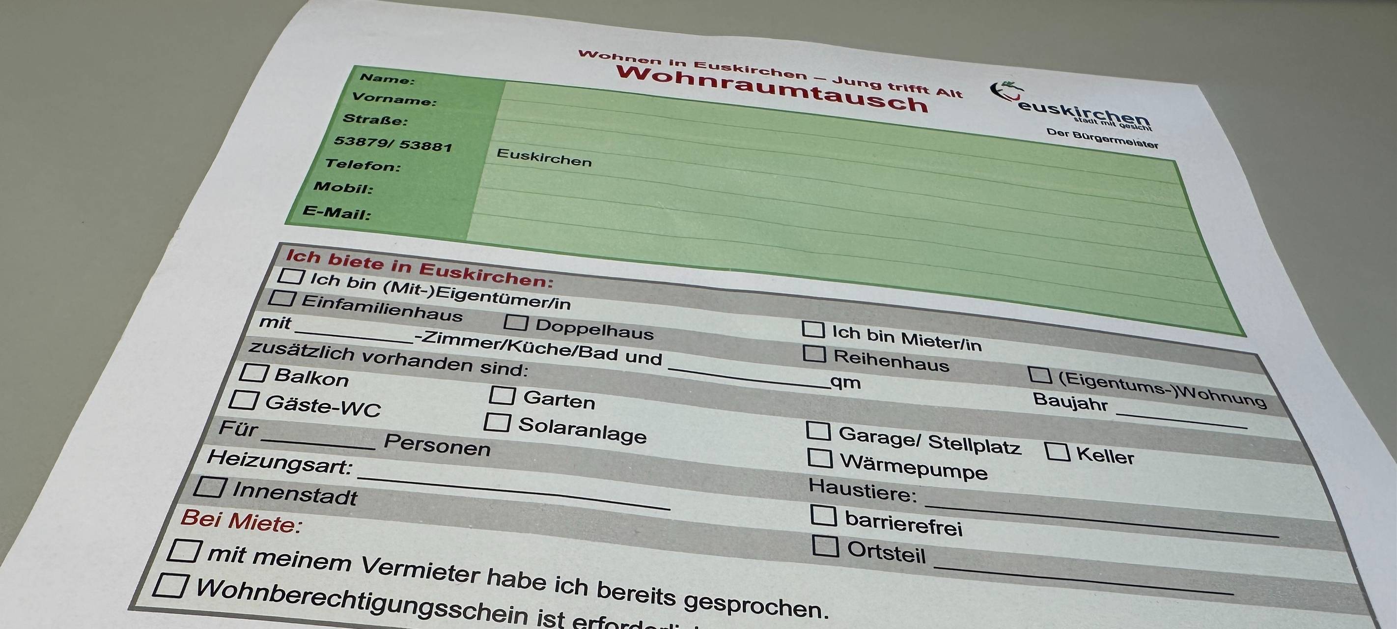 Wohnraumtauschbörse in Euskirchen