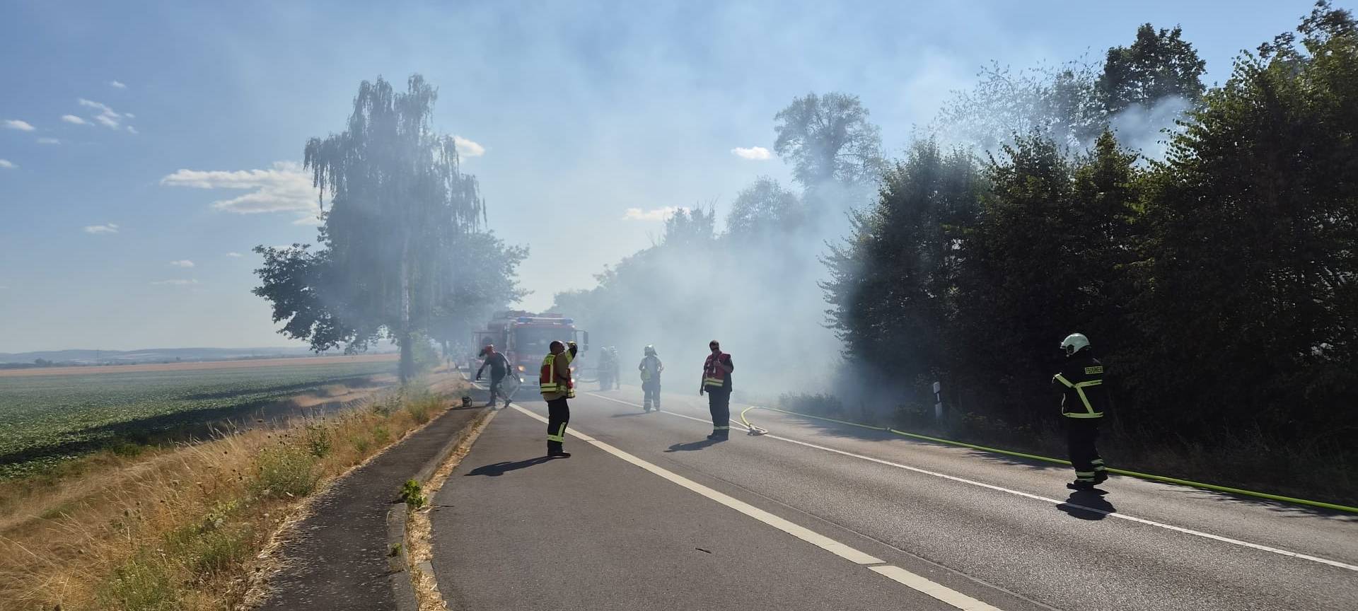 Brand in Wald an B265 bei Zülpich
